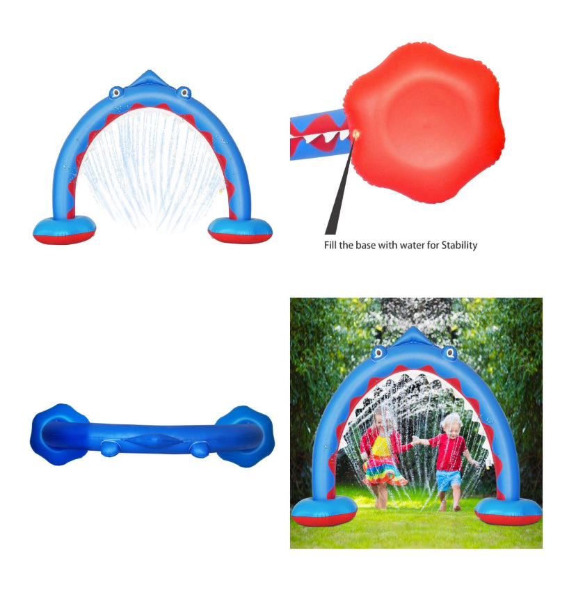 Inflatable Shark Sprinkler Arch - Aquatic Fun and Refreshment for All Ages