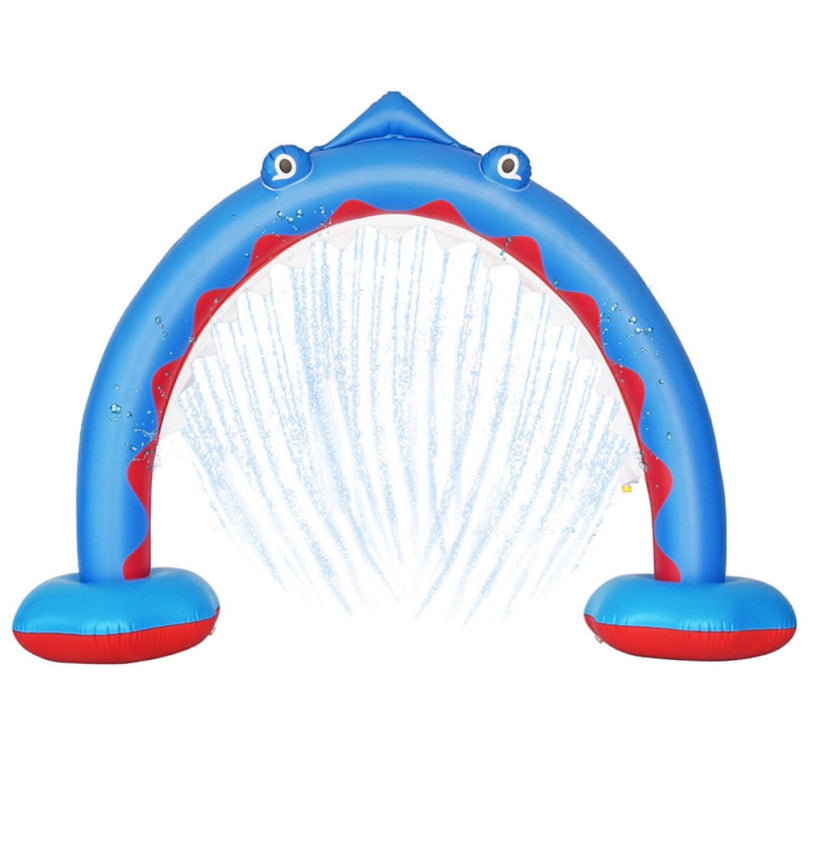 Inflatable Shark Sprinkler Arch - Aquatic Fun and Refreshment for All Ages