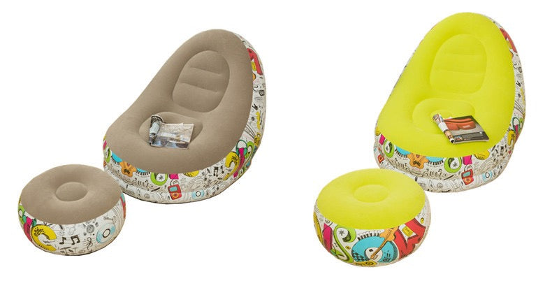 CosyPop Inflatable Armchair and Footrest Set