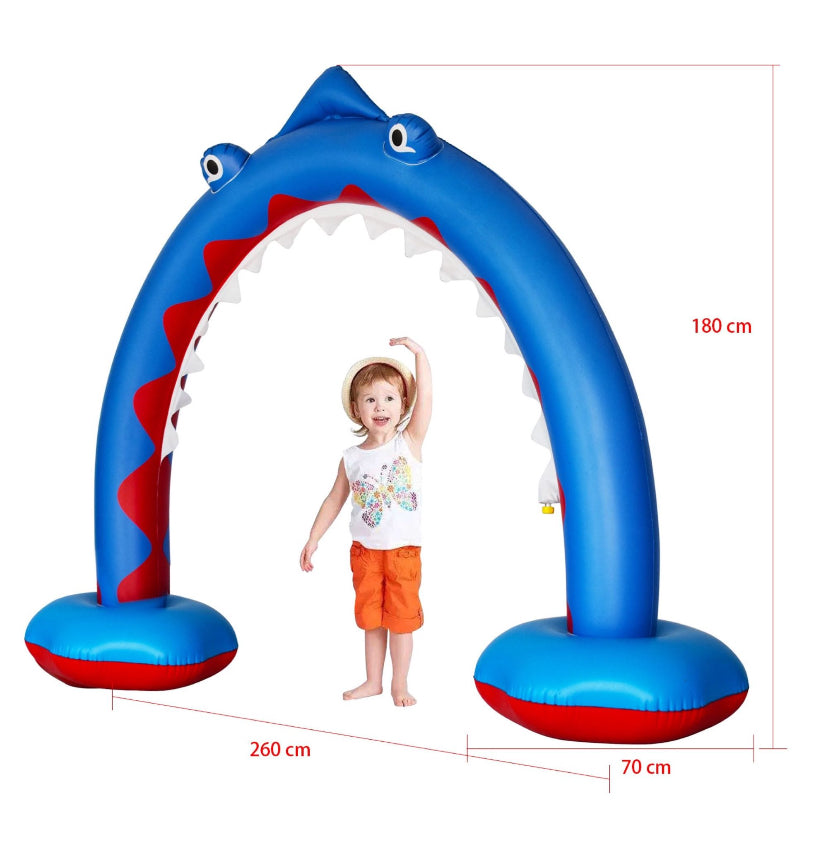 Inflatable Shark Sprinkler Arch - Aquatic Fun and Refreshment for All Ages