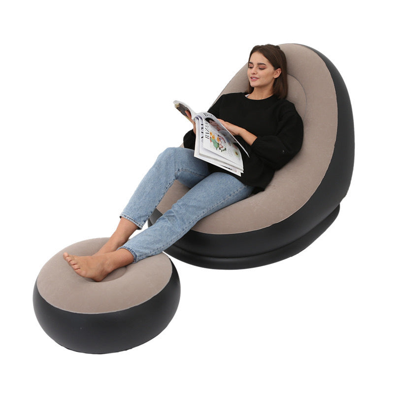 Inflatable Lounge Chair with Ottoman – Ultimate Comfort for Home Relaxation