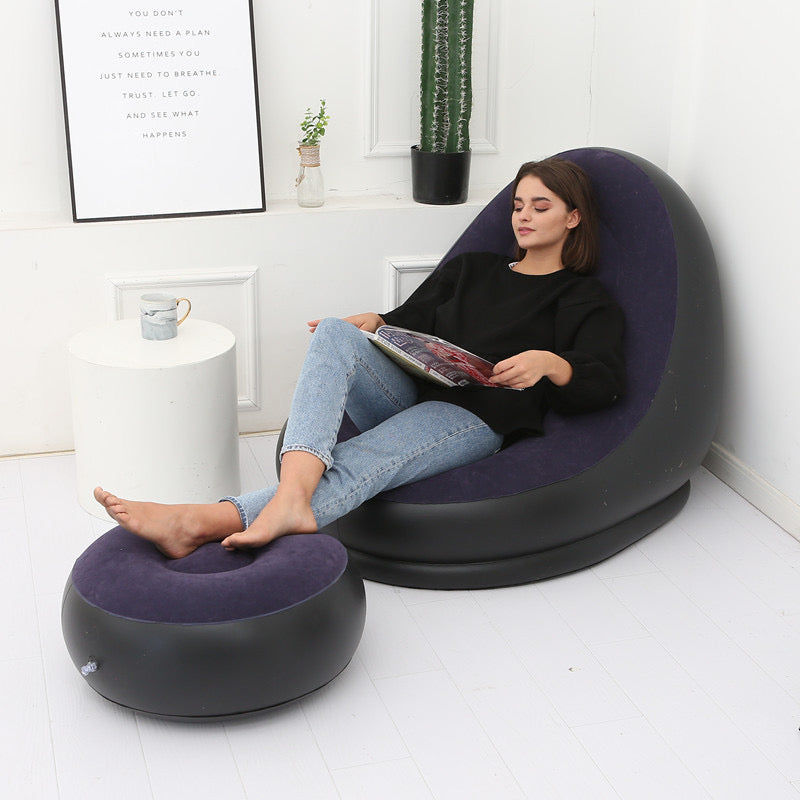 Inflatable Lounge Chair with Ottoman – Ultimate Comfort for Home Relaxation