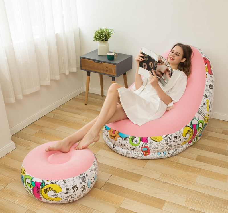 CosyPop Inflatable Armchair and Footrest Set