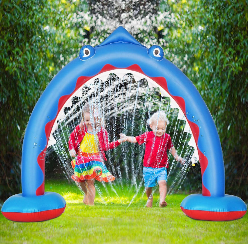 Inflatable Shark Sprinkler Arch - Aquatic Fun and Refreshment for All Ages